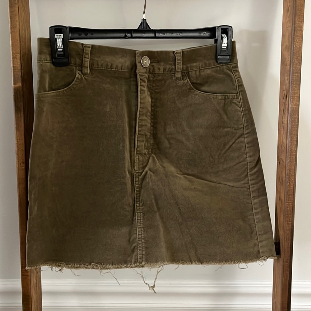 Olive green corduroy skirt